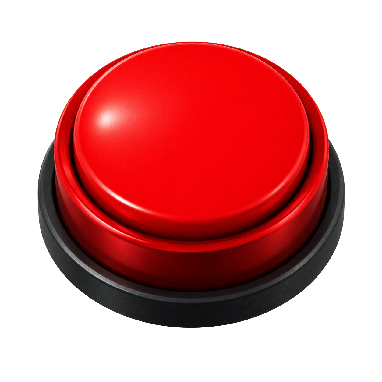 A glossy red arcade button